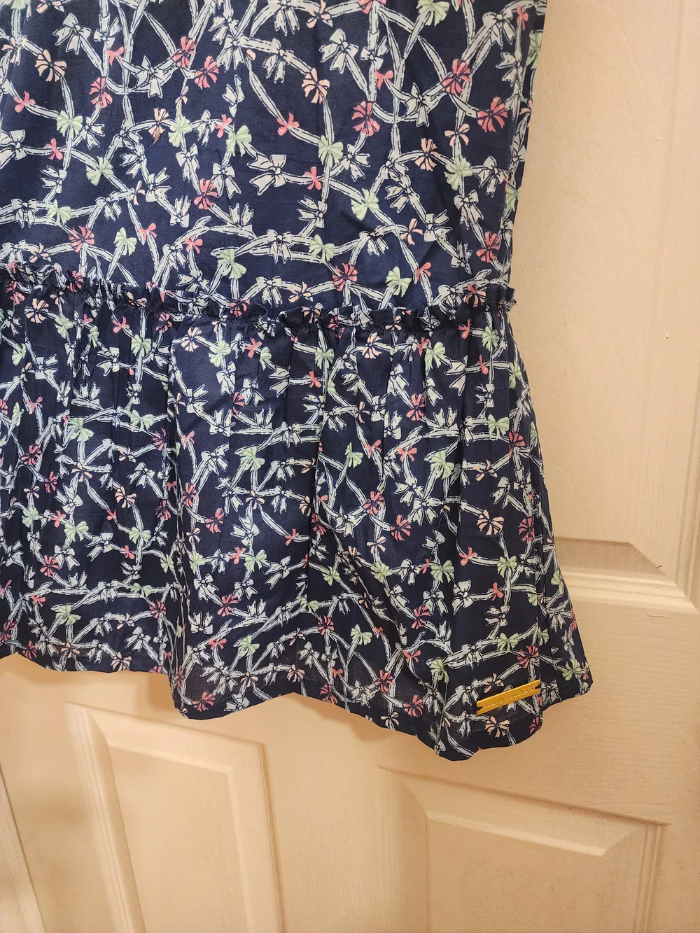 Simply Southern Ophelia Maxi Floral Bow Print Skirt with Gold Logo Plate